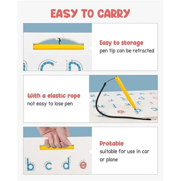 Double Sided Magnetic Letter Board - 2 in 1 Alphabet Magnets Tracing Board - Picture 5 of 6